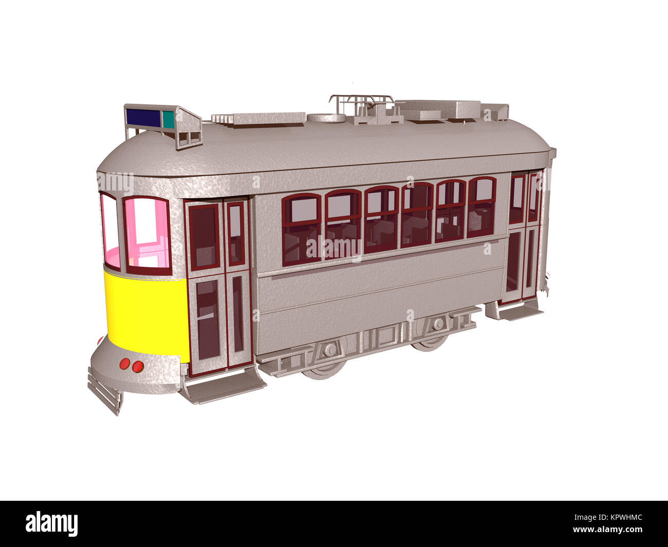 Vecchio tram rilasciato Foto Stock