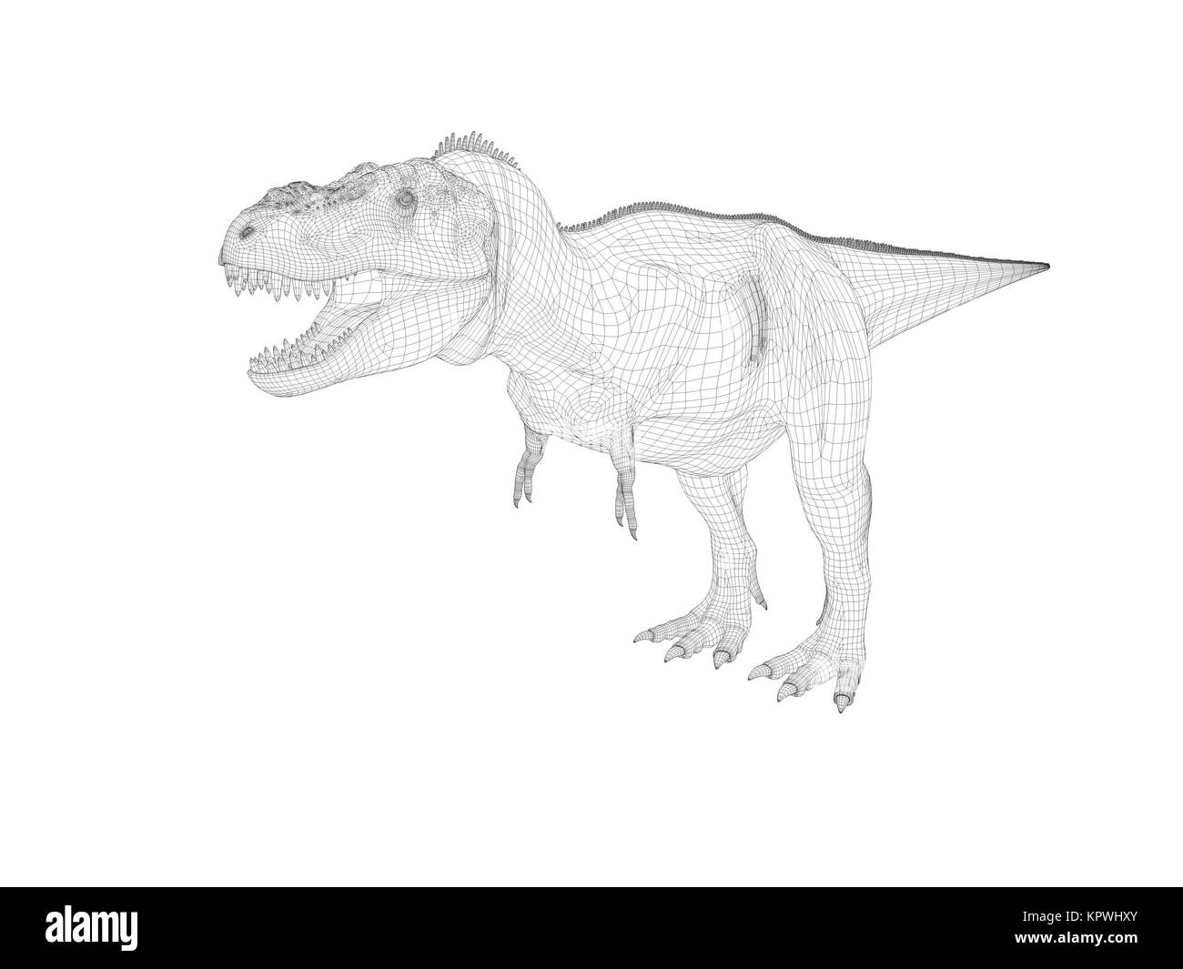 3d dinosauro wireframe Foto Stock