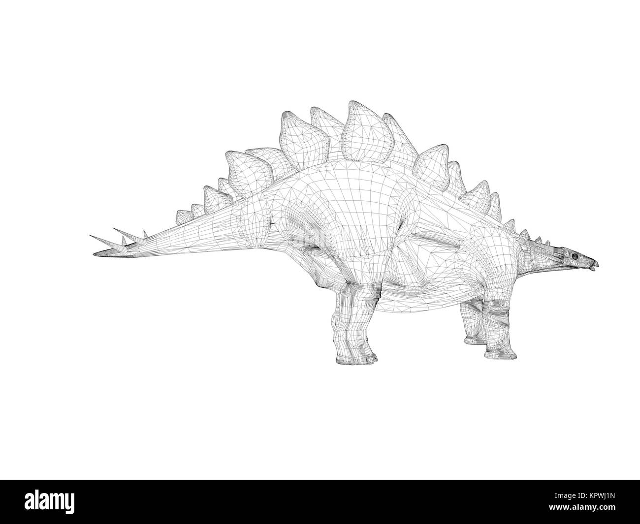 3d dinosauro wireframe Foto Stock