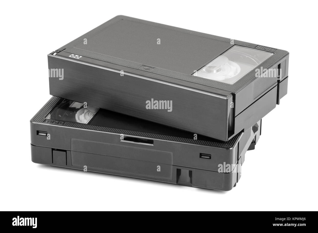VHS-C videocassette isolato su sfondo bianco con tracciato di ritaglio Foto Stock