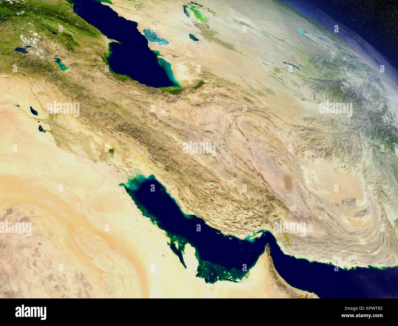 Iran dallo spazio Foto Stock