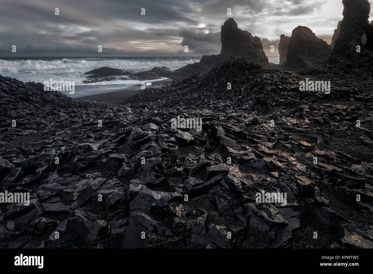 Seascape in Western Islanda Foto Stock