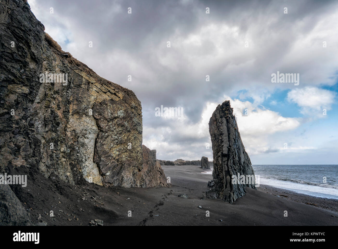 Seascape nell'area Stokknes, Islanda Foto Stock