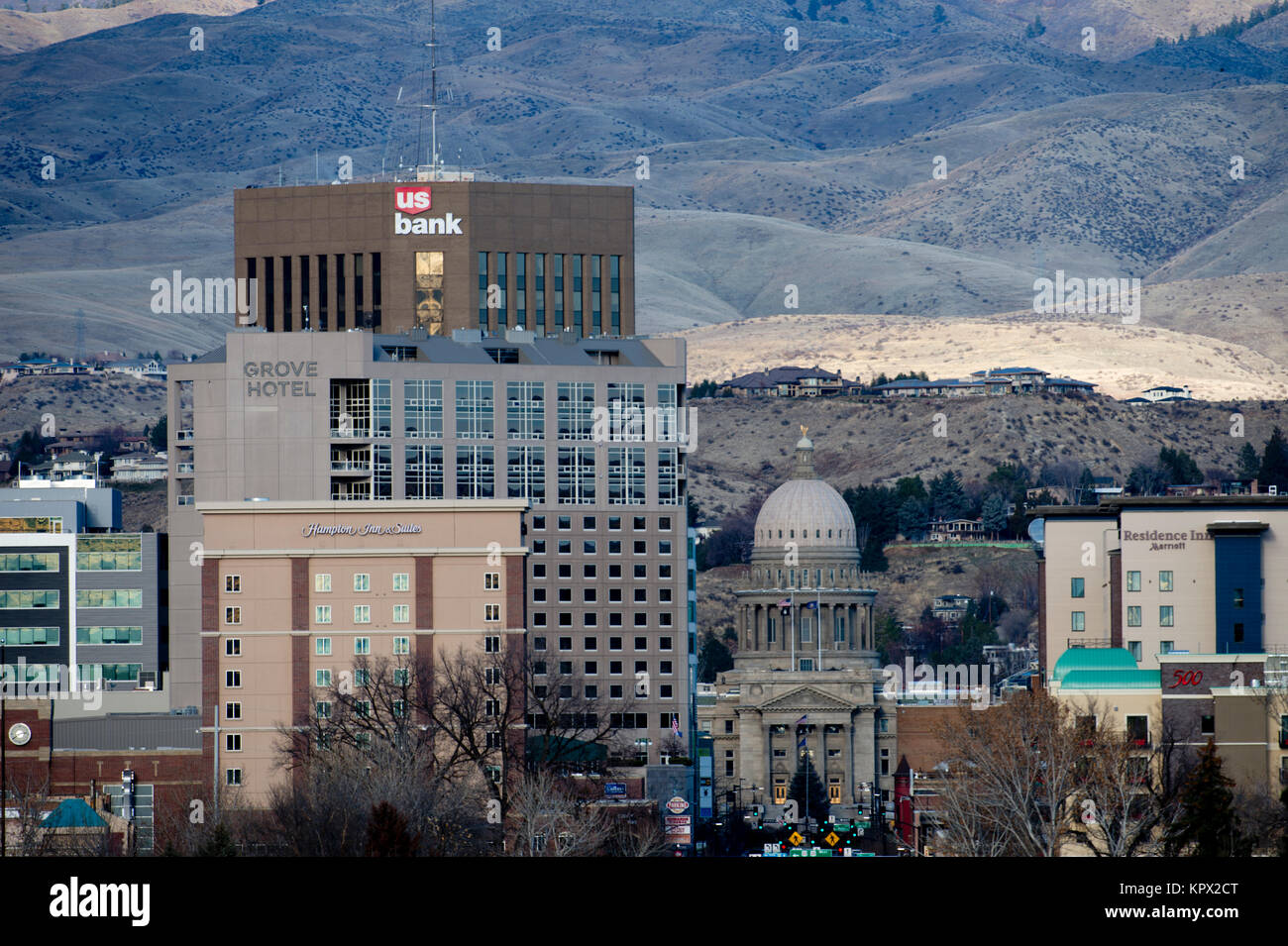Boise Idaho cityscape nel dicembre 2017 Foto Stock