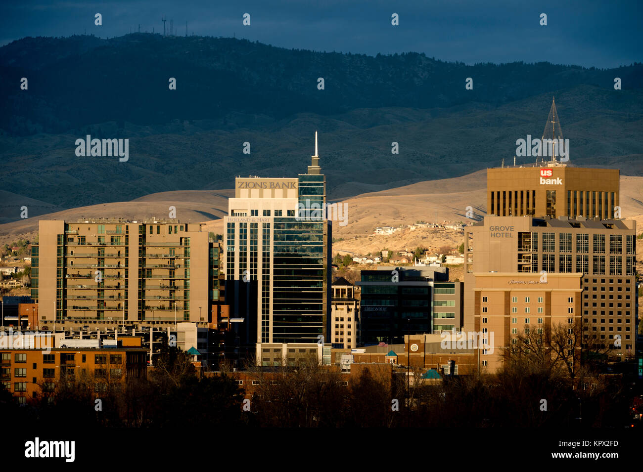 Boise Idaho cityscape nel dicembre 2017 Foto Stock