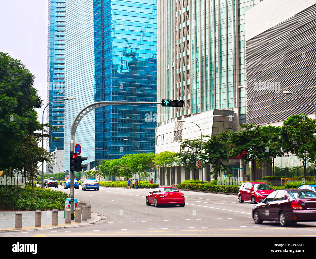 Il traffico di Singapore Foto Stock