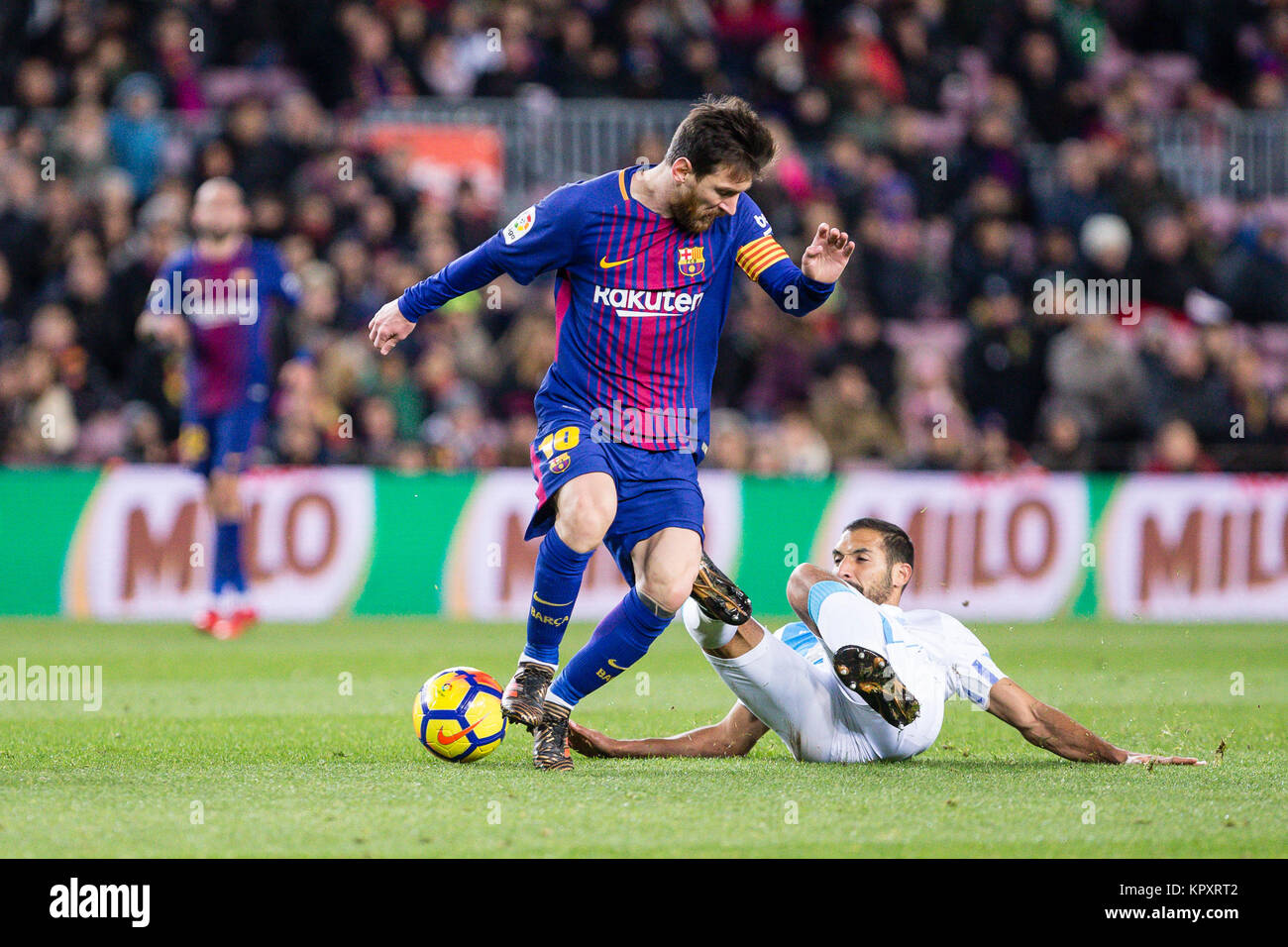 Barcellona, Spagna. Xvii Dec, 2017. Spagna - XVII di dicembre: Barcellona avanti Lionel Messi (10) durante la partita tra FC Barcelona contro Deportivo Coruna, per il round 16 del Liga Santander, giocato al Camp Nou Stadium il 17 dicembre 2017 a Barcellona, Spagna. (Credit: GTO/Urbanandsport/Gtres Online) Credito: Gtres Información más Comuniación on line, S.L./Alamy Live News Foto Stock