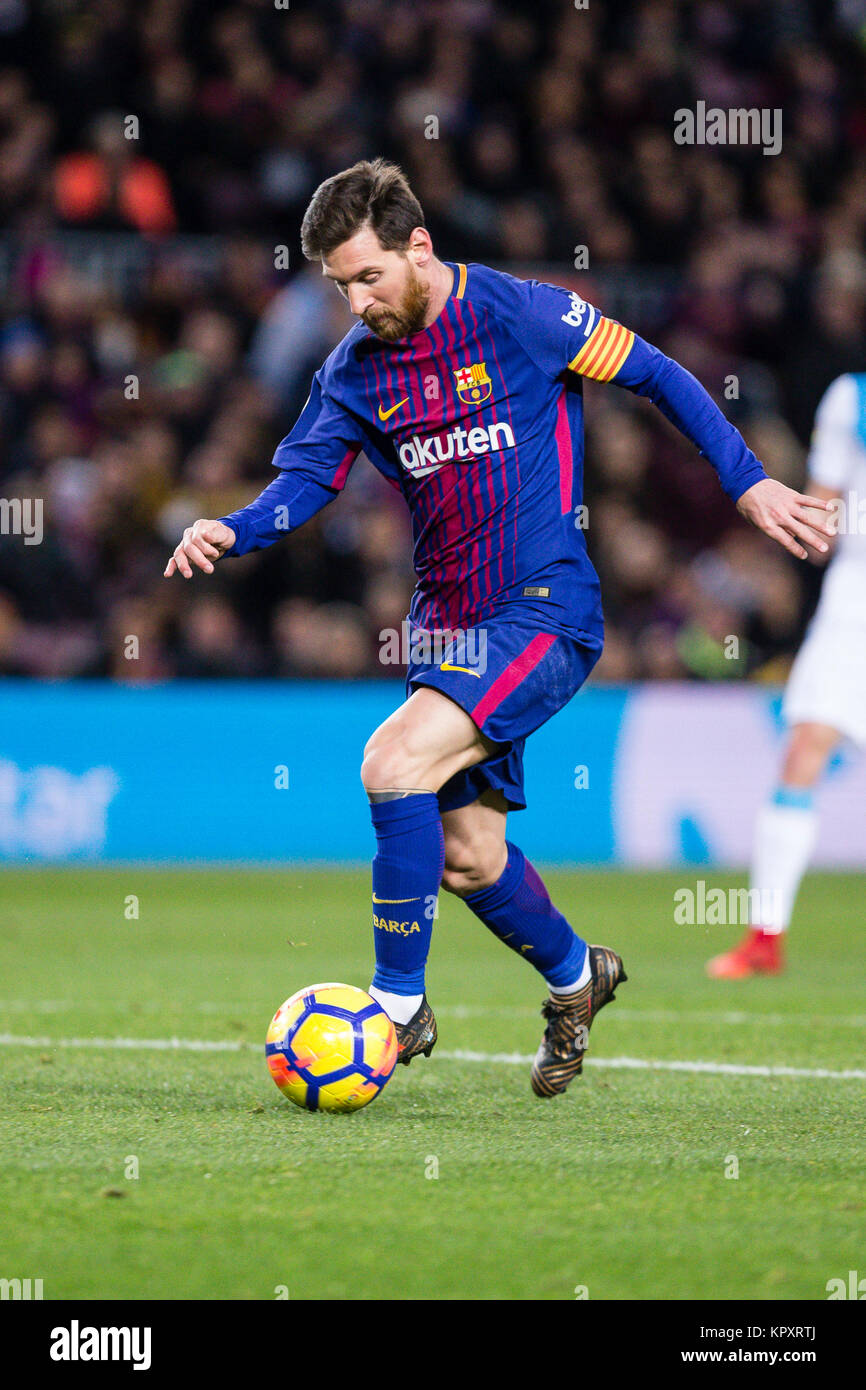 Barcellona, Spagna. Xvii Dec, 2017. Spagna - XVII di dicembre: Barcellona avanti Lionel Messi (10) durante la partita tra FC Barcelona contro Deportivo Coruna, per il round 16 del Liga Santander, giocato al Camp Nou Stadium il 17 dicembre 2017 a Barcellona, Spagna. (Credit: GTO/Urbanandsport/Gtres Online) Credito: Gtres Información más Comuniación on line, S.L./Alamy Live News Foto Stock