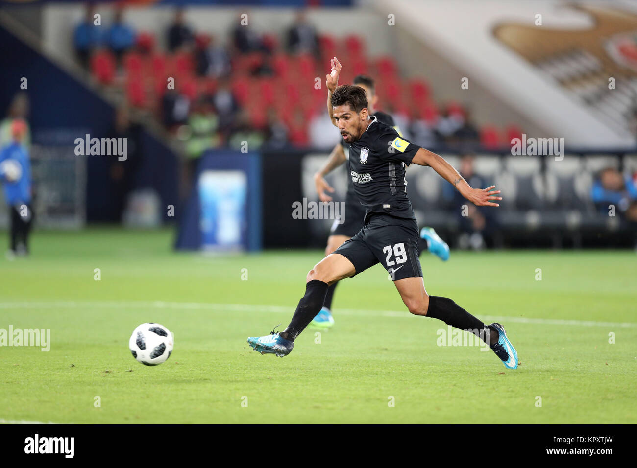 Zayed Sport City Stadium, Abu Dhabi Emirati Arabi Uniti. Xvi Dec, 2017. Franco JARA (Pachuca), 16 Dicembre 2017 - Calcetto : Club FIFA World Cup UAE 2017 3° posto match tra Al Jazira 1-4 Pachuca all Zayed Sport City Stadium, Abu Dhabi Emirati Arabi Uniti. Credito: AFLO/Alamy Live News Foto Stock