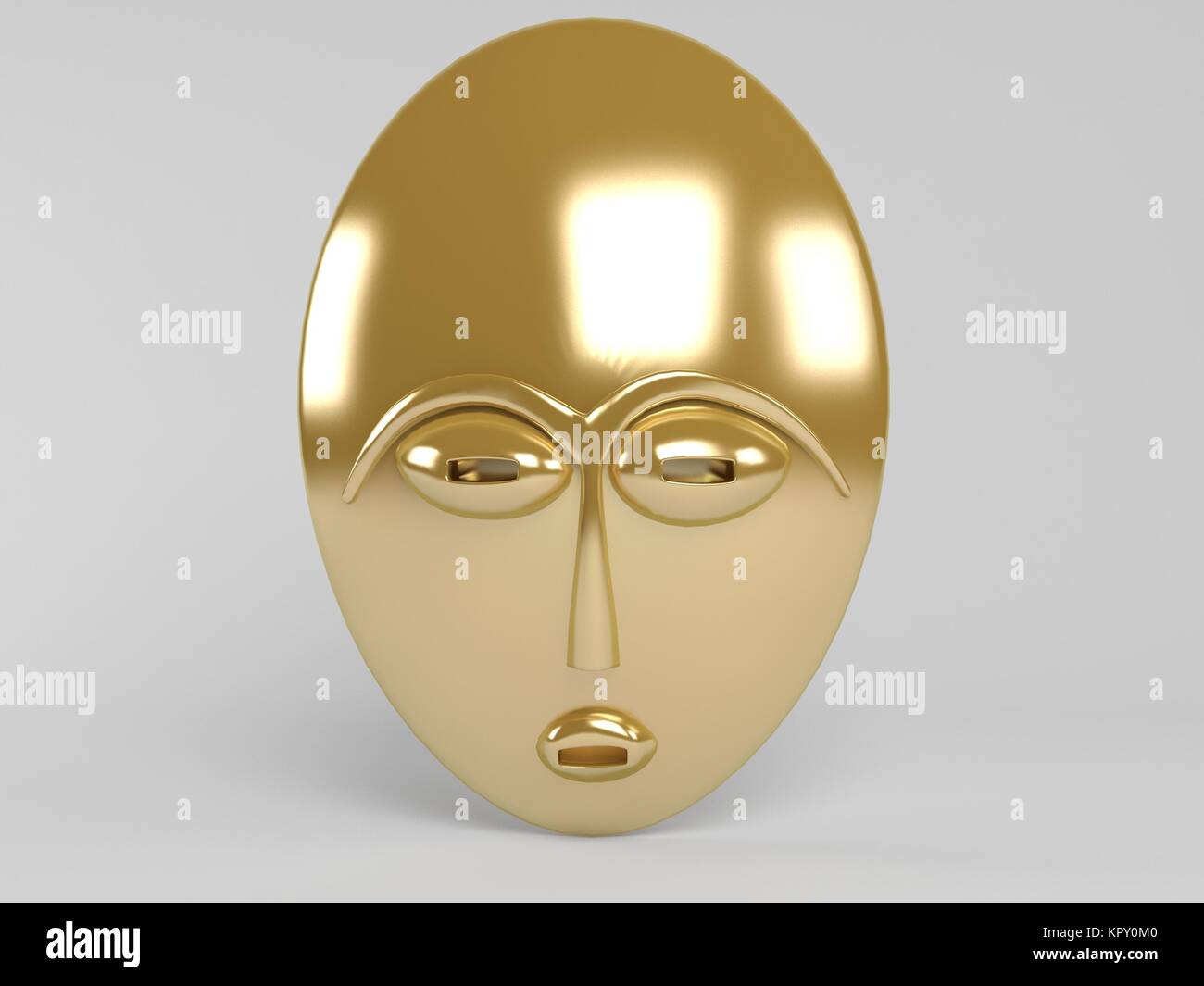 3d maschera dorata Foto Stock
