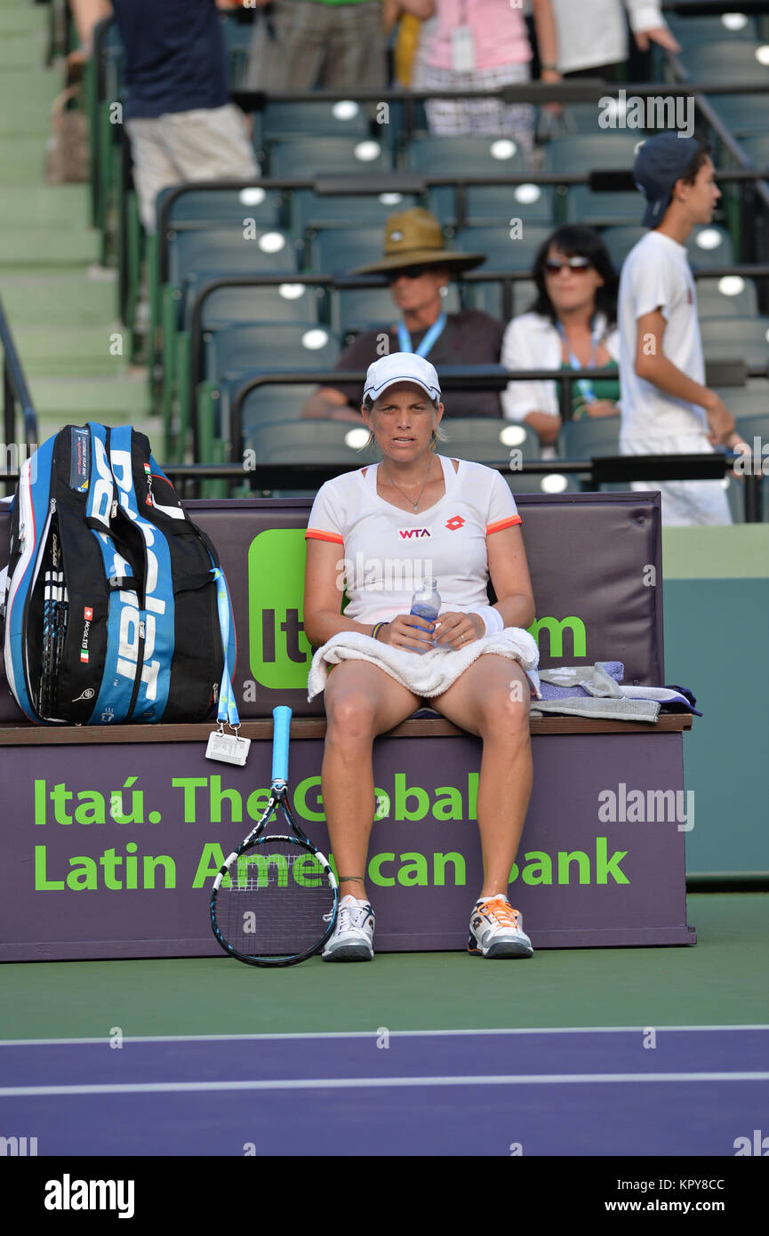 KEY BISCAYNE, FL - MARZO 21: Romina via Oprandi al Sony Open Tennis a Crandon Park Tennis Center su Marzo 21, 2014 in Key Biscayne, Florida Persone: Romina via Oprandi Foto Stock