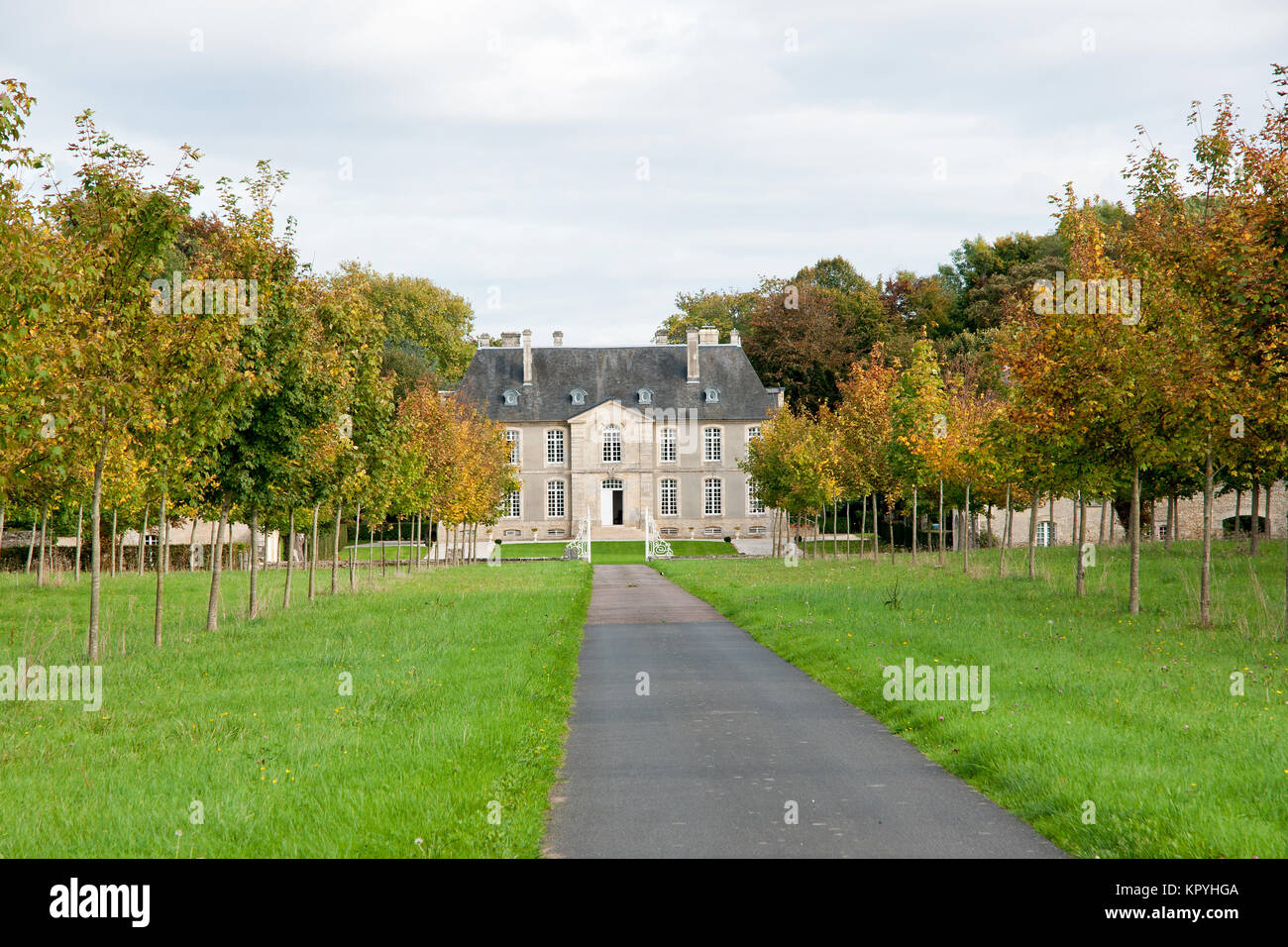 Chateau La Londe les Maures, vicino a Caen, Normandia, scena di lotta amara nel 1944 come il britannico ha tentato di rompere il Normandy beachhead Foto Stock