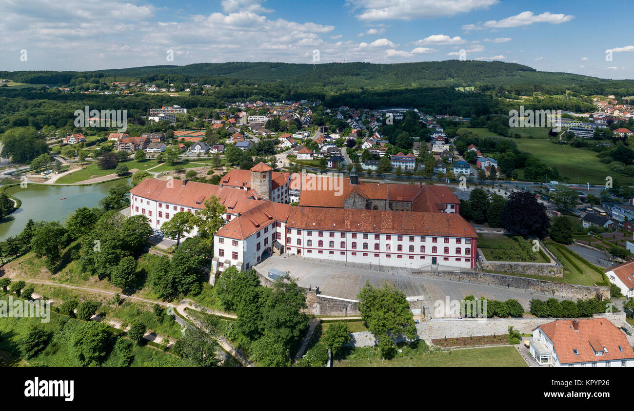 BAD IBURG, Germania - 5 giugno 2017: Veduta aerea della storica Iburg castle Foto Stock
