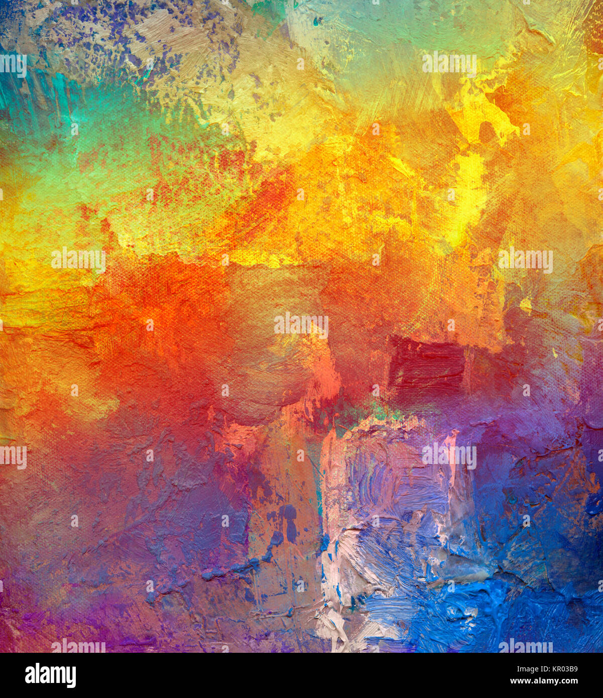 Pittura,paint impasto rainbow Foto Stock