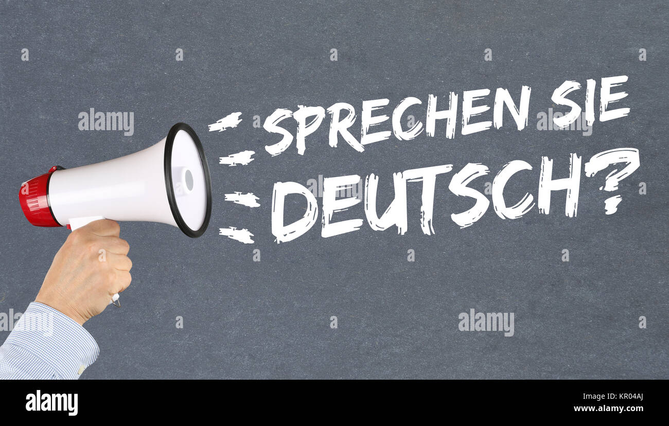 Parlare la lingua tedesca lingue u200BU200blearn scuola LINGUA megafon Foto Stock