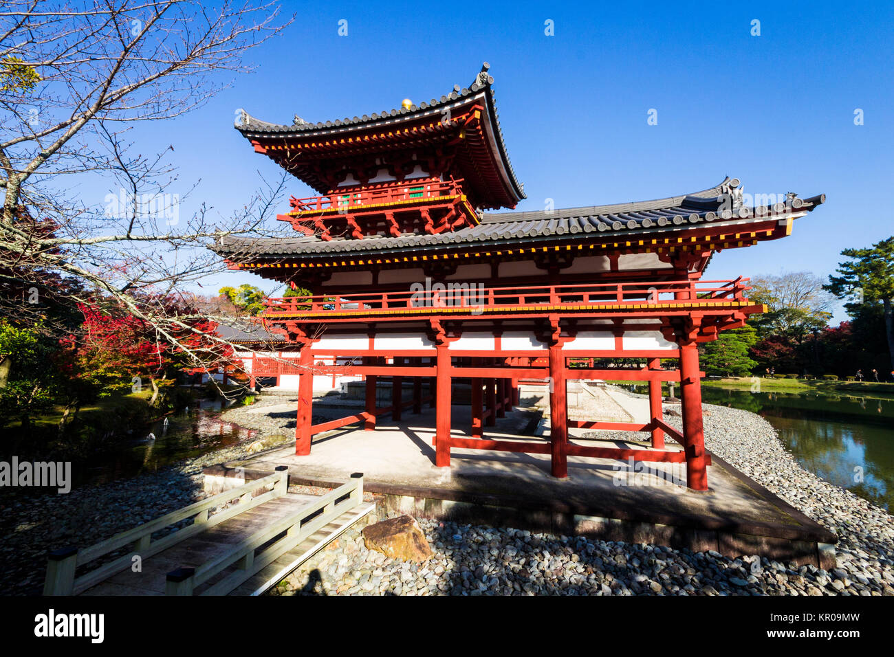 Byodo-in un tempio buddista nella città di Uji nella prefettura di Kyoto, Giappone, costruito nel tardo periodo Heian. Un sito del Patrimonio mondiale dal 1994 Foto Stock