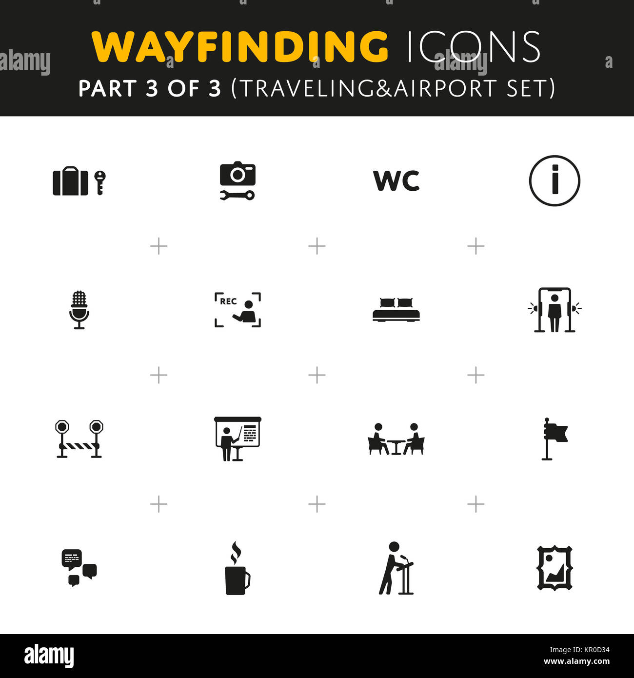 Vector Wayfinding set di icone Foto Stock