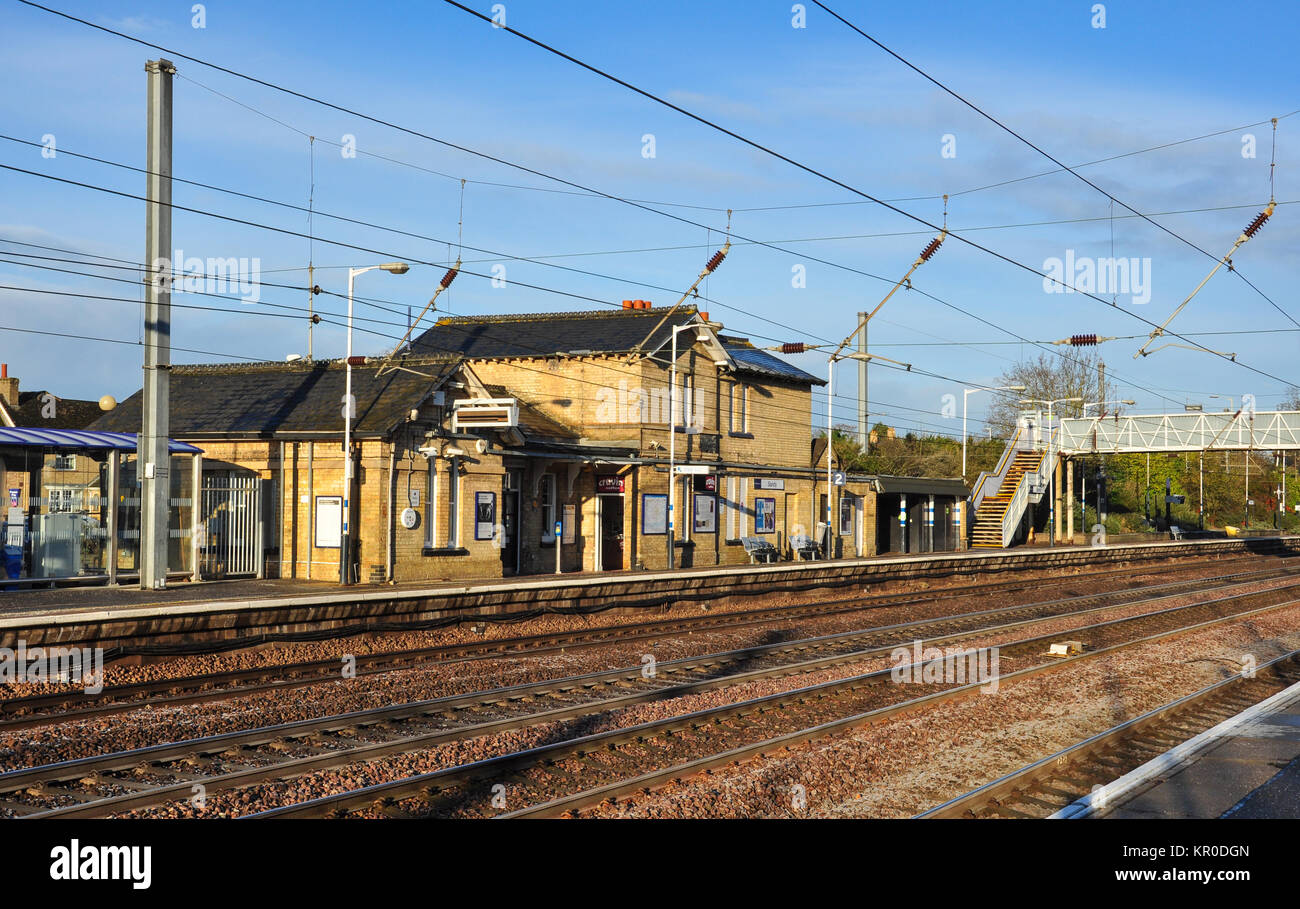 Stazione ferroviaria, Sandy, Bedfordshire, England, Regno Unito Foto Stock