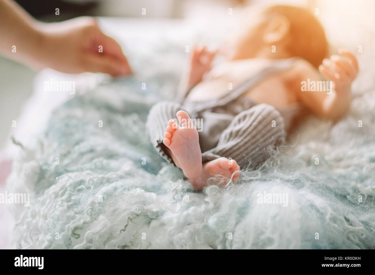 Chiudere il baby piedi dolce Foto Stock