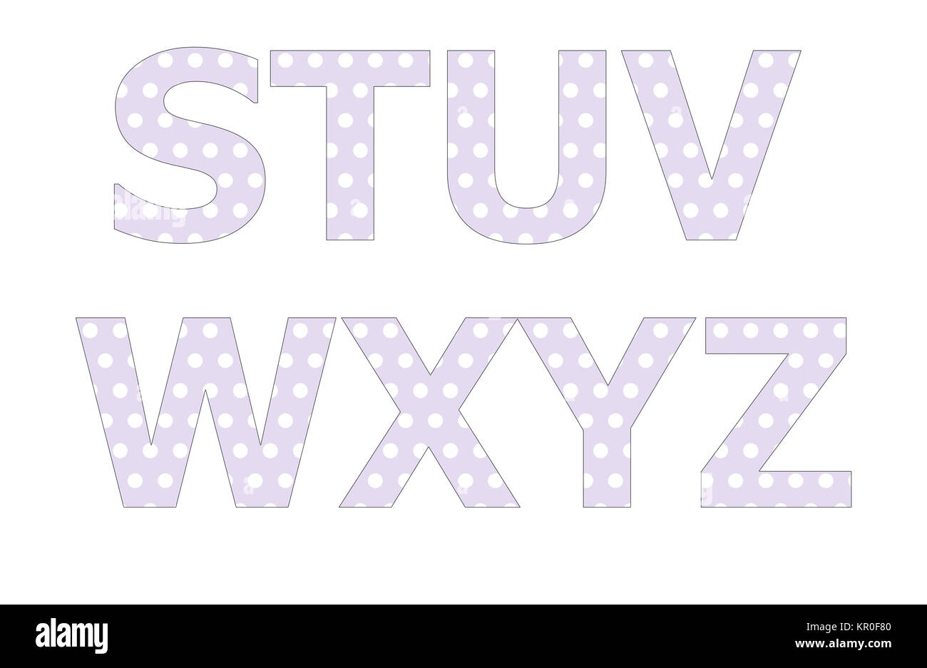 Polka Dot pattern sul carattere inglese Foto Stock