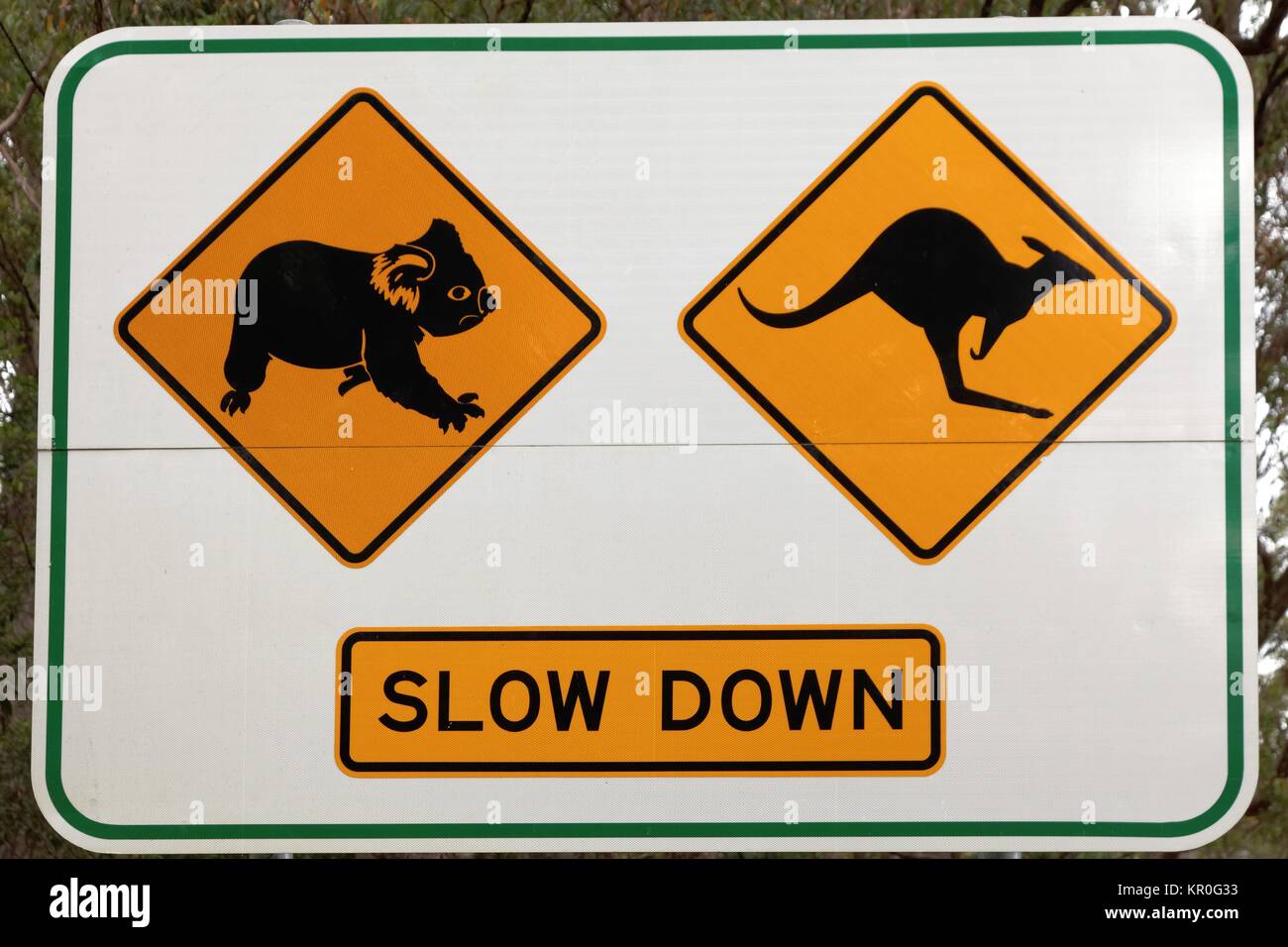 Segnale di avvertimento animal crossing Foto Stock