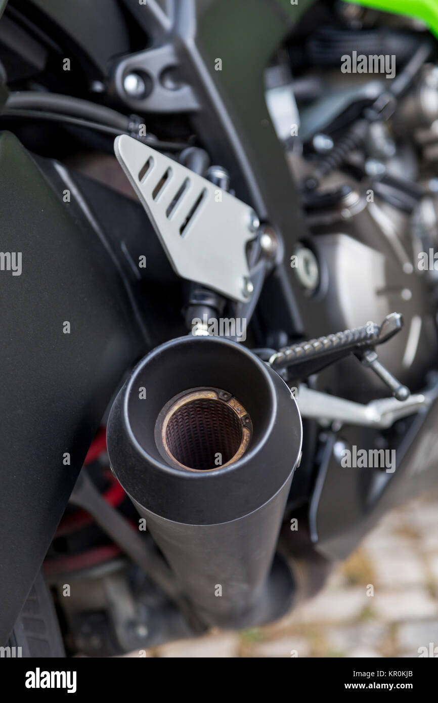 Primo piano i dettagli di motobike Foto Stock