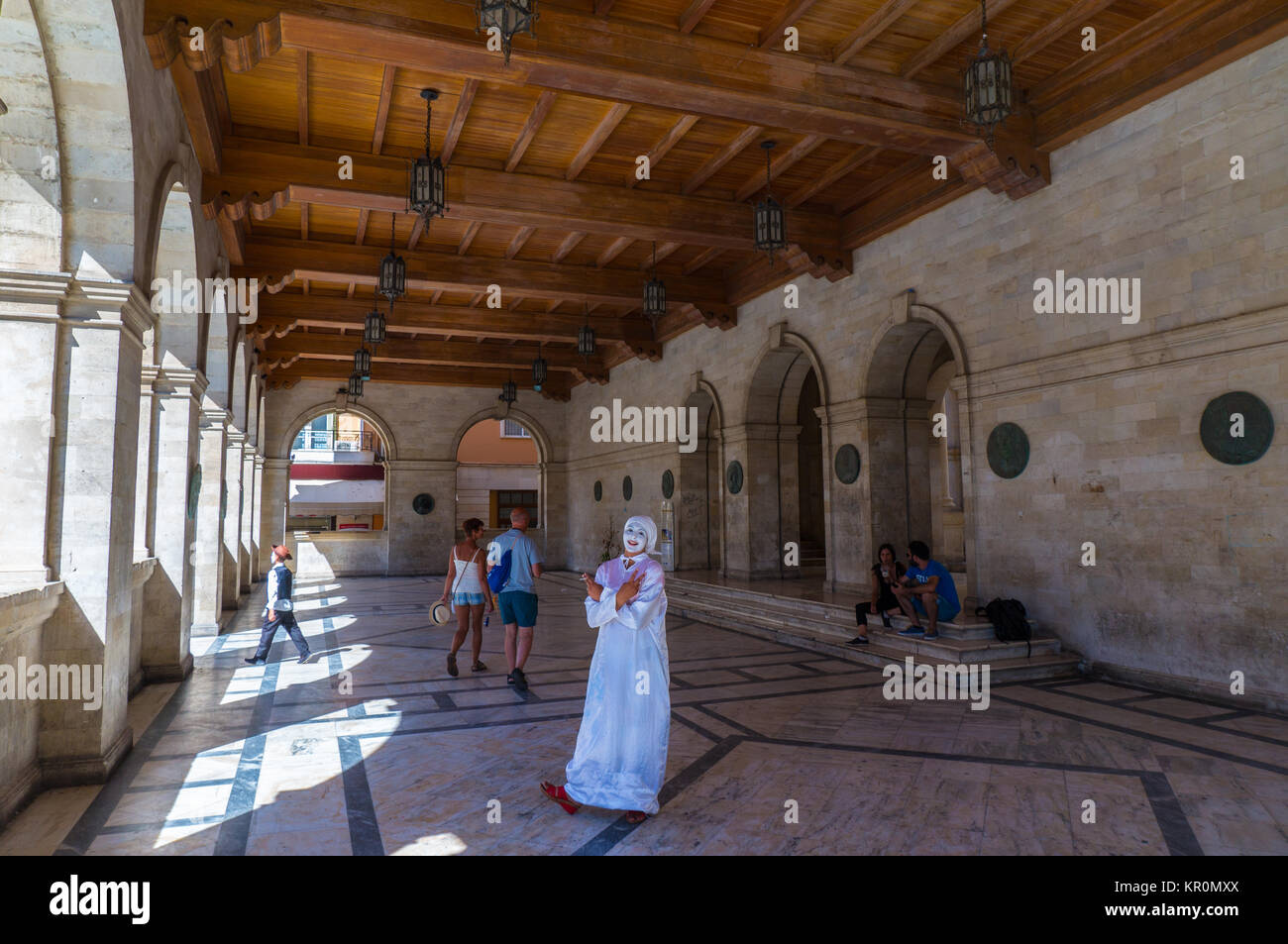 Interno della loggia veneziana a Iraklio di Creta in Grecia Foto Stock