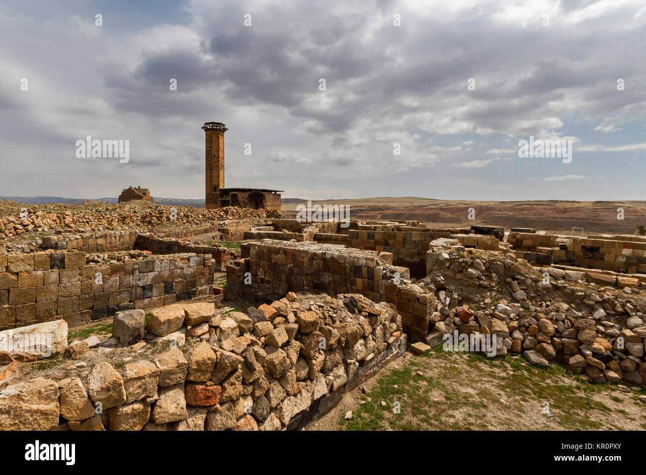 Rovine dell'antica capitale di Bagradit Regno armeno, Ani, in Kars, Turchia. Foto Stock