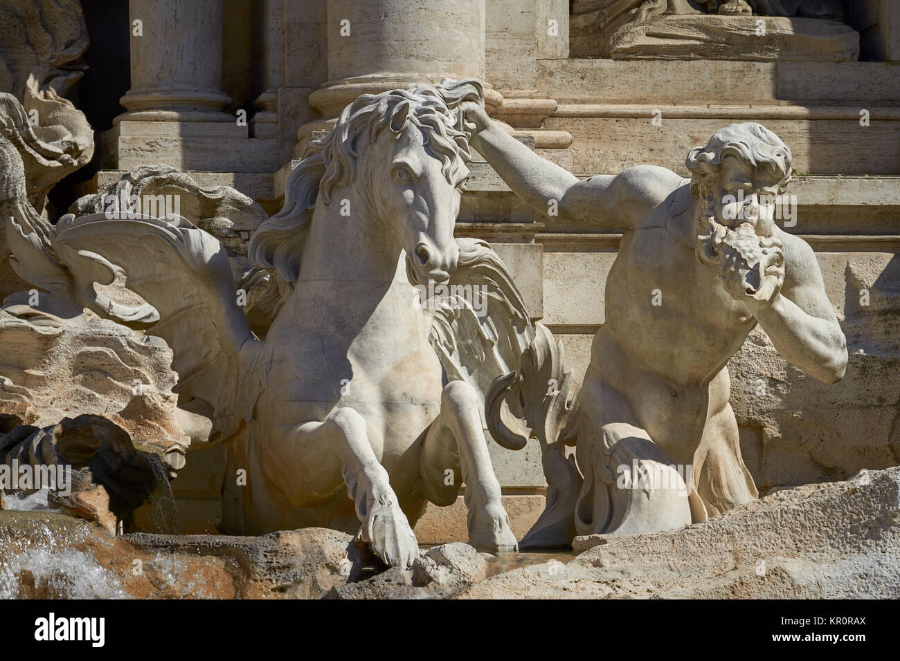 Statua della Fontana di Trevi a Roma Italia Foto Stock