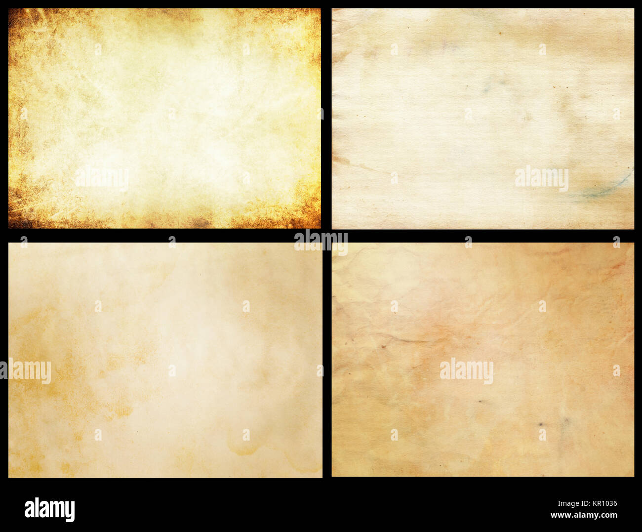 Raccolta di vecchia carta grunge texture. Foto Stock