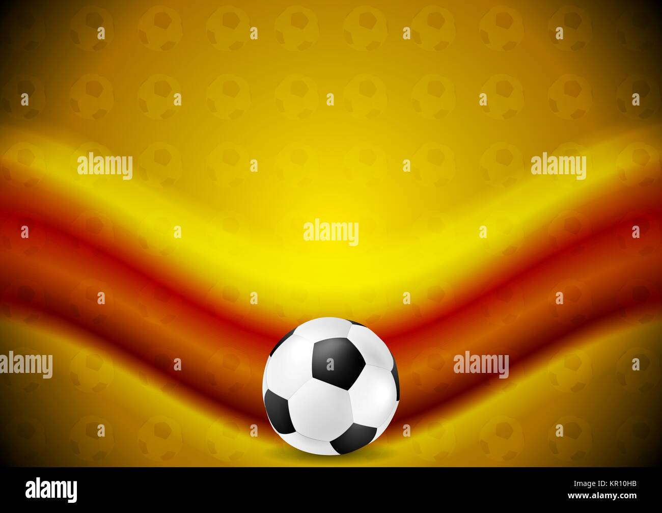 Orange soccer football sfondo con onda rossa Foto Stock