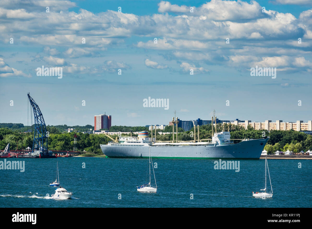 La tall ship del Warnow a Rostock Foto Stock