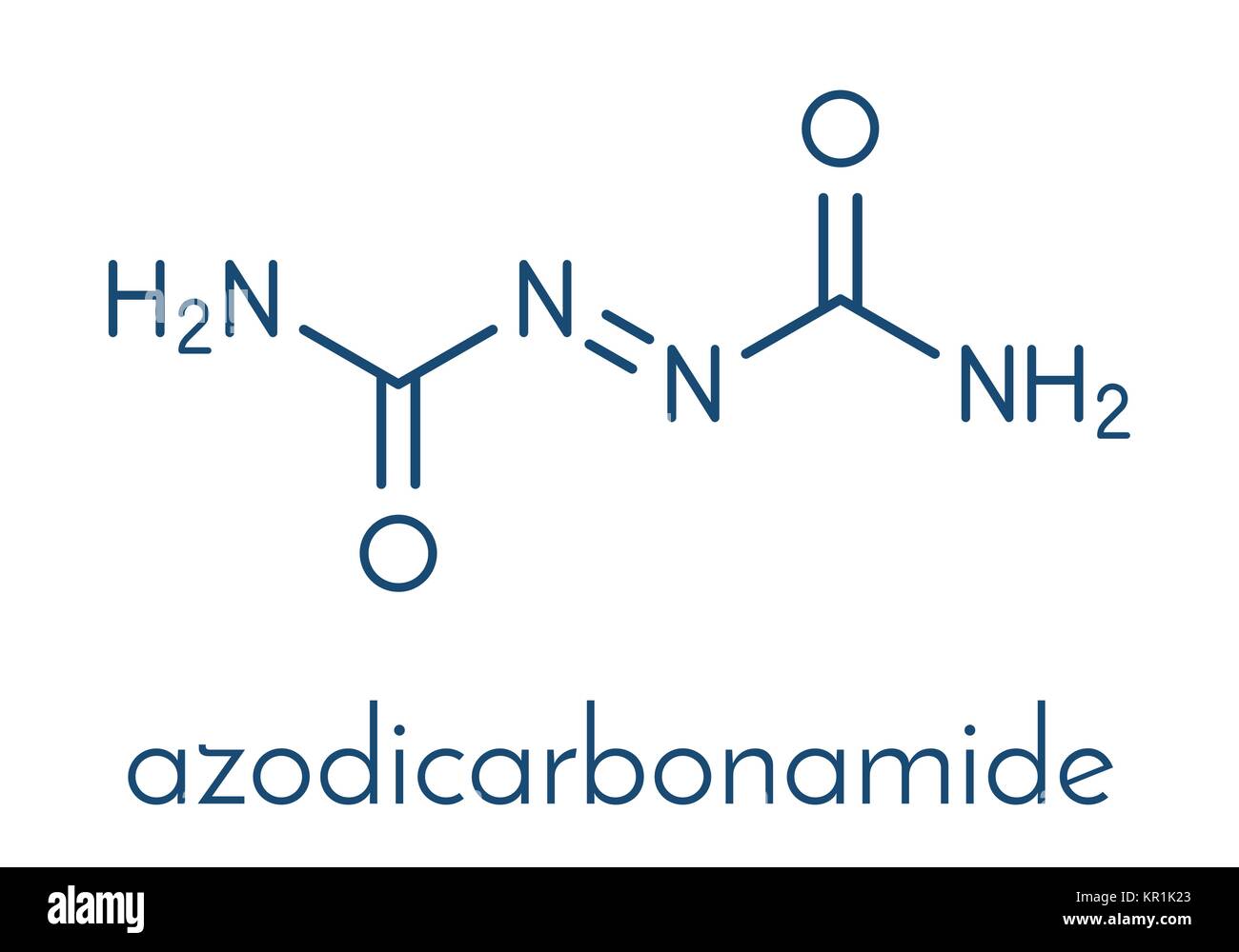 Azodicarbonammide additivo alimentare molecola. Utilizzato nella produzione di pane di farina come agenti di miglioramento e come agente espandente nella produzione di schiuma di materia plastica. Sk Illustrazione Vettoriale