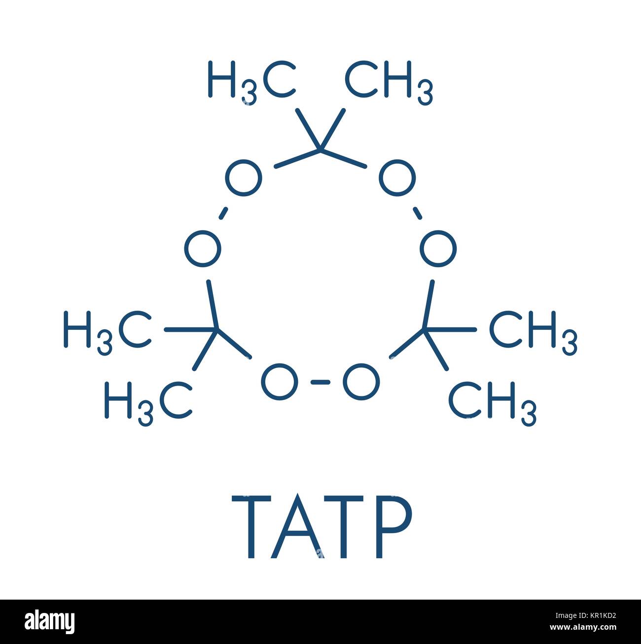 Triacetone triperoxide (TATP, acetone perossido) molecola di esplosivo.  Formula di scheletro Immagine e Vettoriale - Alamy