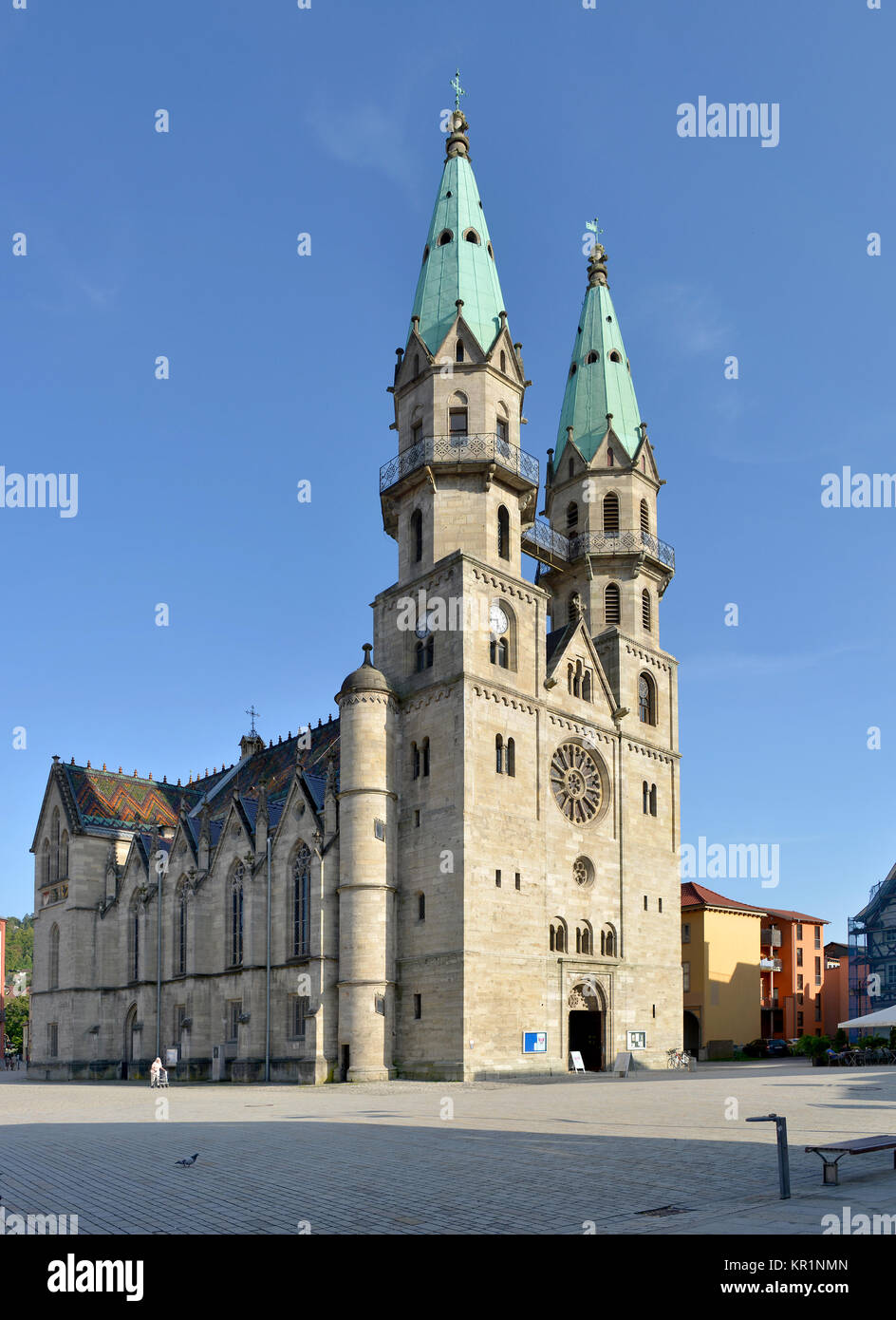 Marien la chiesa, Meiningen, Turingia, Germania, Marienkirche, Thueringen, Deutschland Foto Stock