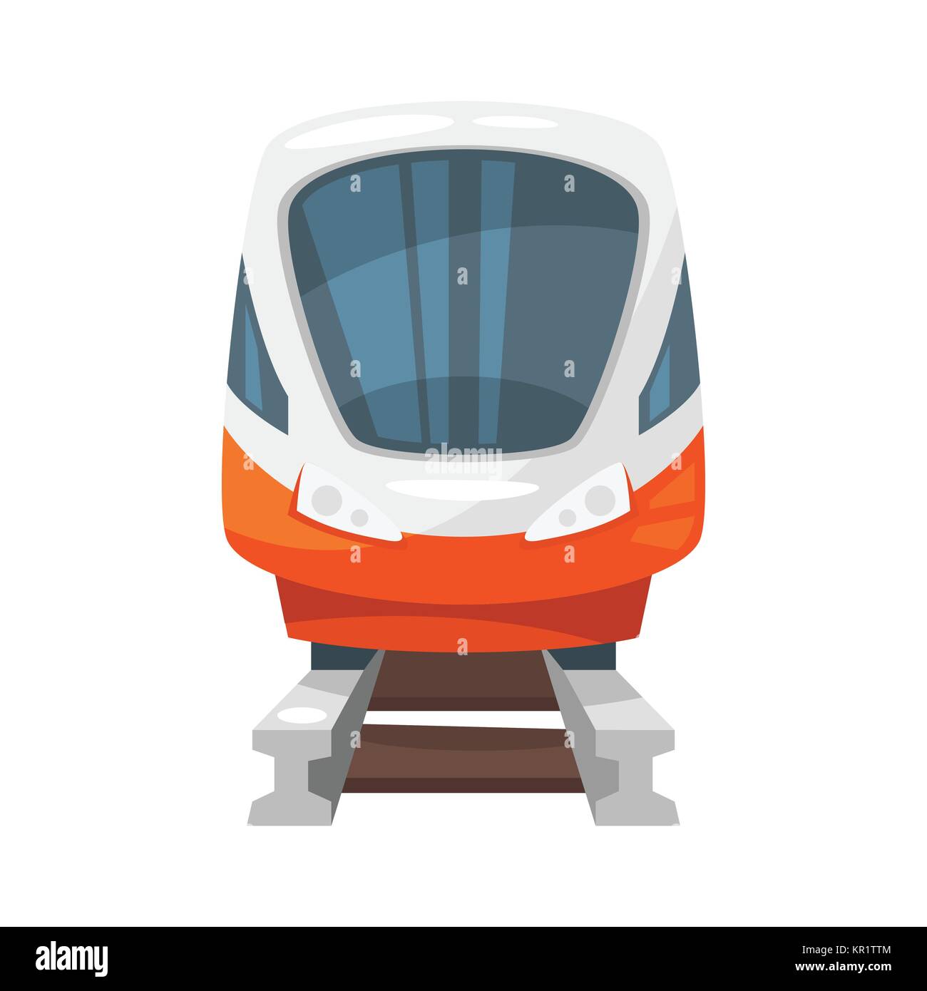 Velocità moderno treno - Vista anteriore Illustrazione Vettoriale