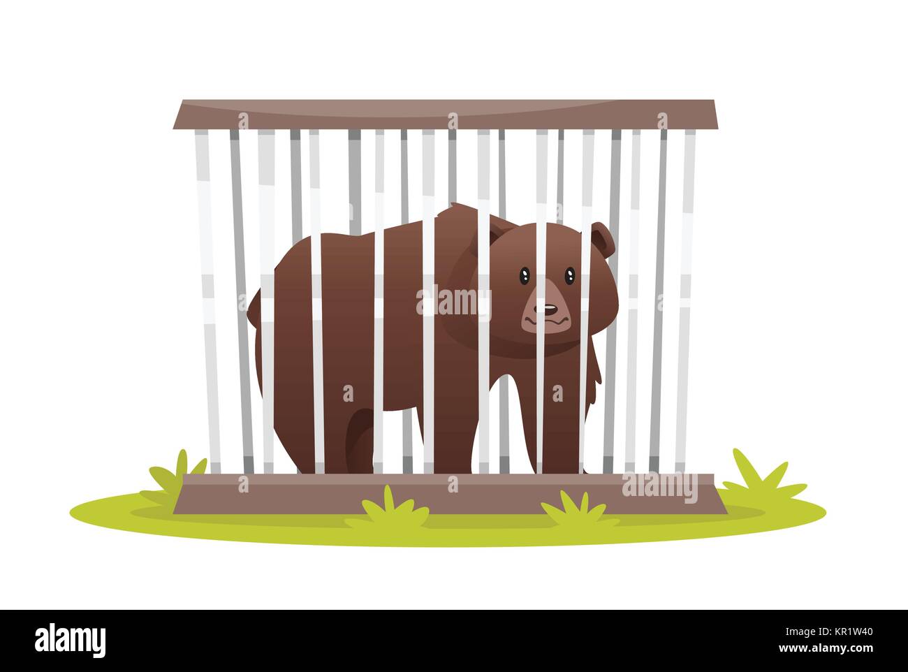 Triste recare in gabbia Zoo Illustrazione Vettoriale