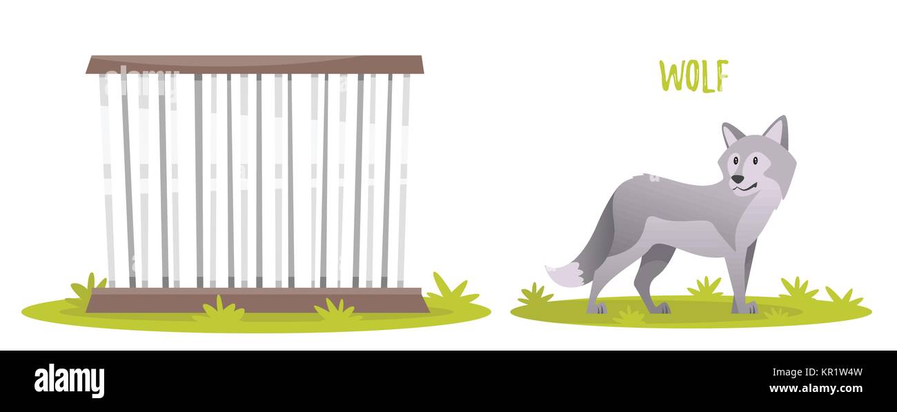 Illustrazione di lupo grigio Illustrazione Vettoriale