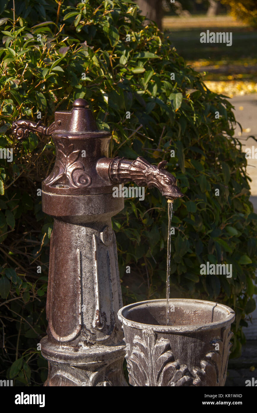 Acqua minerale calda primavera nel centro termale isola di Piestany,Slovacchia .è il più grande e più note città termale in Slovacchia e ha 30.000 abitanti Foto Stock