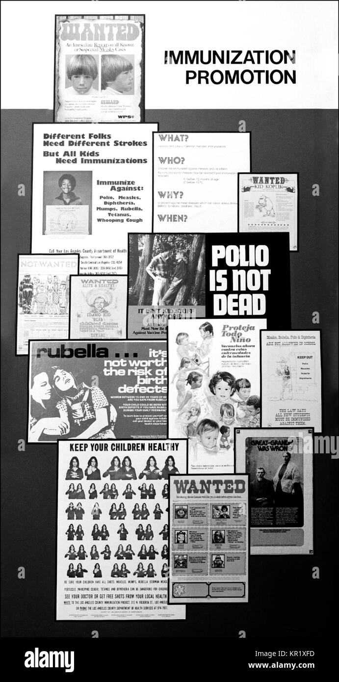 Una collezione di manifesti la promozione di diversi programmi di immunizzazione, 1973. Collezione di manifesti la promozione di diversi programmi di immunizzazione. Immagine cortesia CDC. Foto Stock Una collezione di manifesti la promozione di diversi programmi di immunizzazione, 1973. Collezione di manifesti la promozione di diversi programmi di immunizzazione. Immagine cortesia CDC. Foto Stock