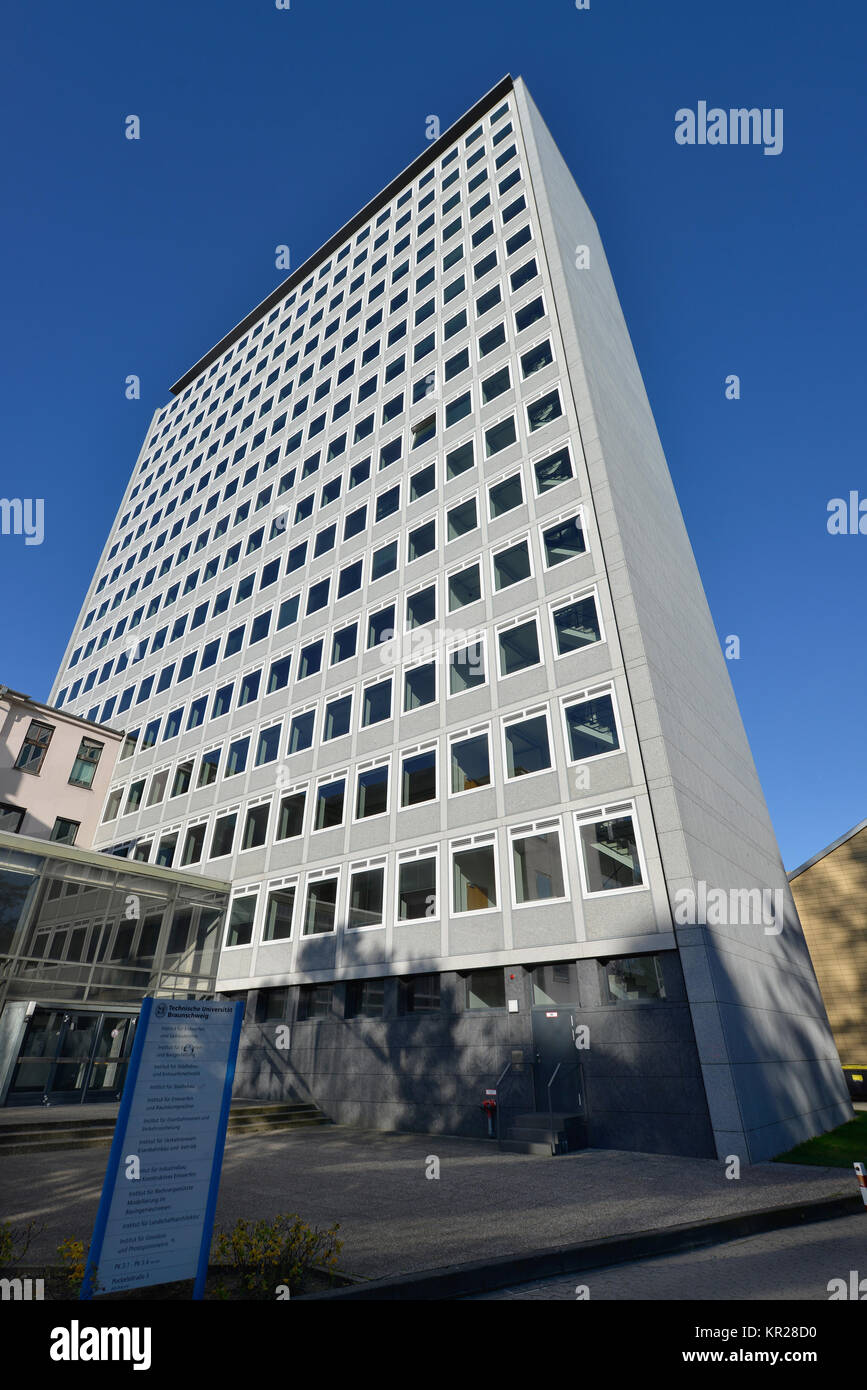 Elevato aumento, Pockelstrasse, università tecnica, Brunswick, Bassa Sassonia, Germania, Hochhaus, Technische Universitaet, Braunschweig, Niedersachsen, DT Foto Stock