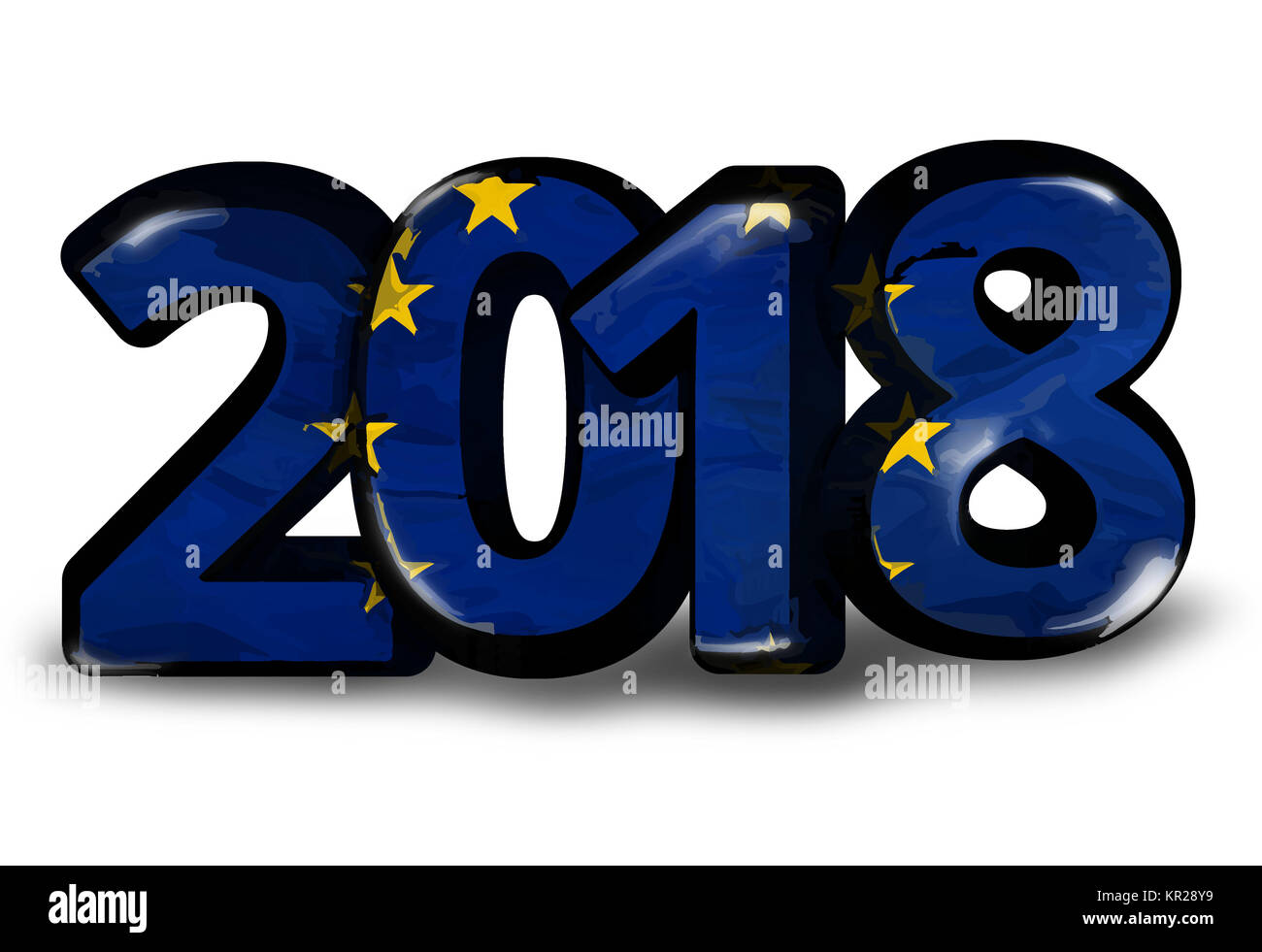 Europa 2018 Big Font grassetto 3D render illustrazione Foto Stock