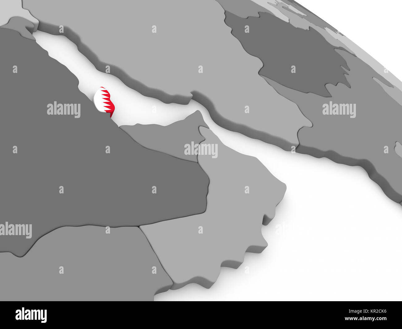 Qatar il globo con bandiera Foto Stock