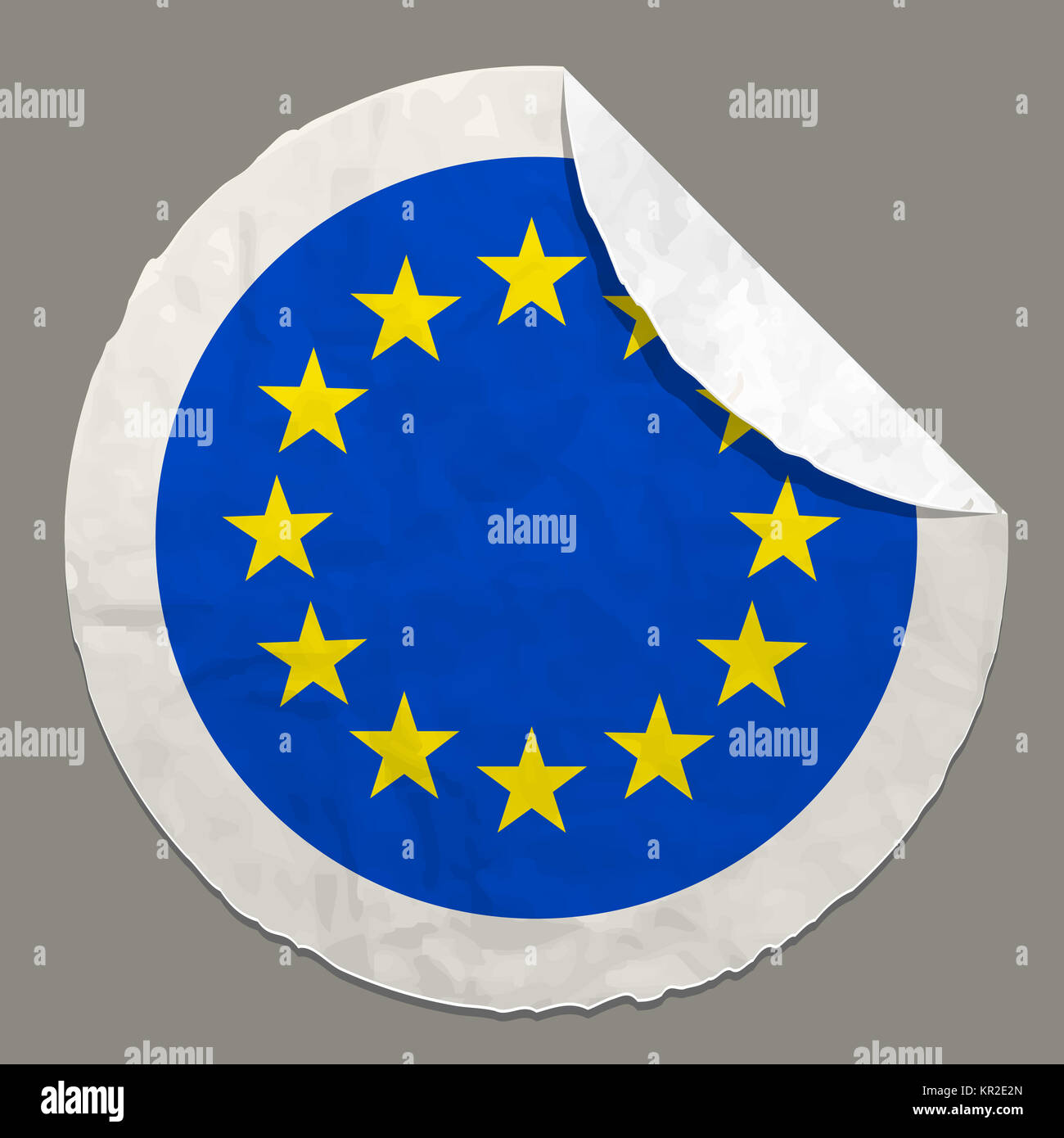 Bandiera europea su una etichetta di carta Foto Stock