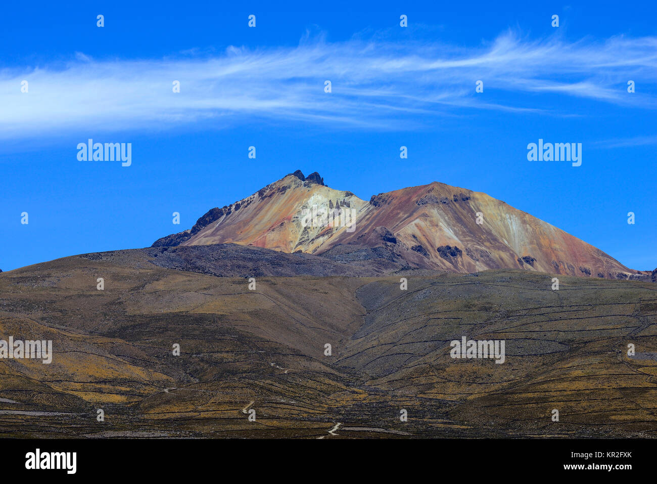 Vulcano Cerro, Tunupa Salar de Uyuni, Uyuni, Potosi, Bolivia Foto Stock