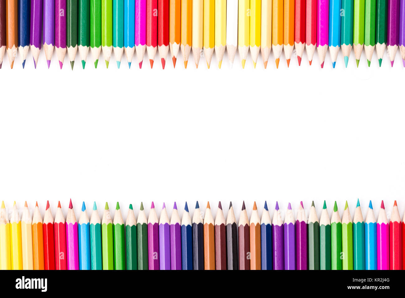 Matite di colore con copia spazio per il testo Foto Stock