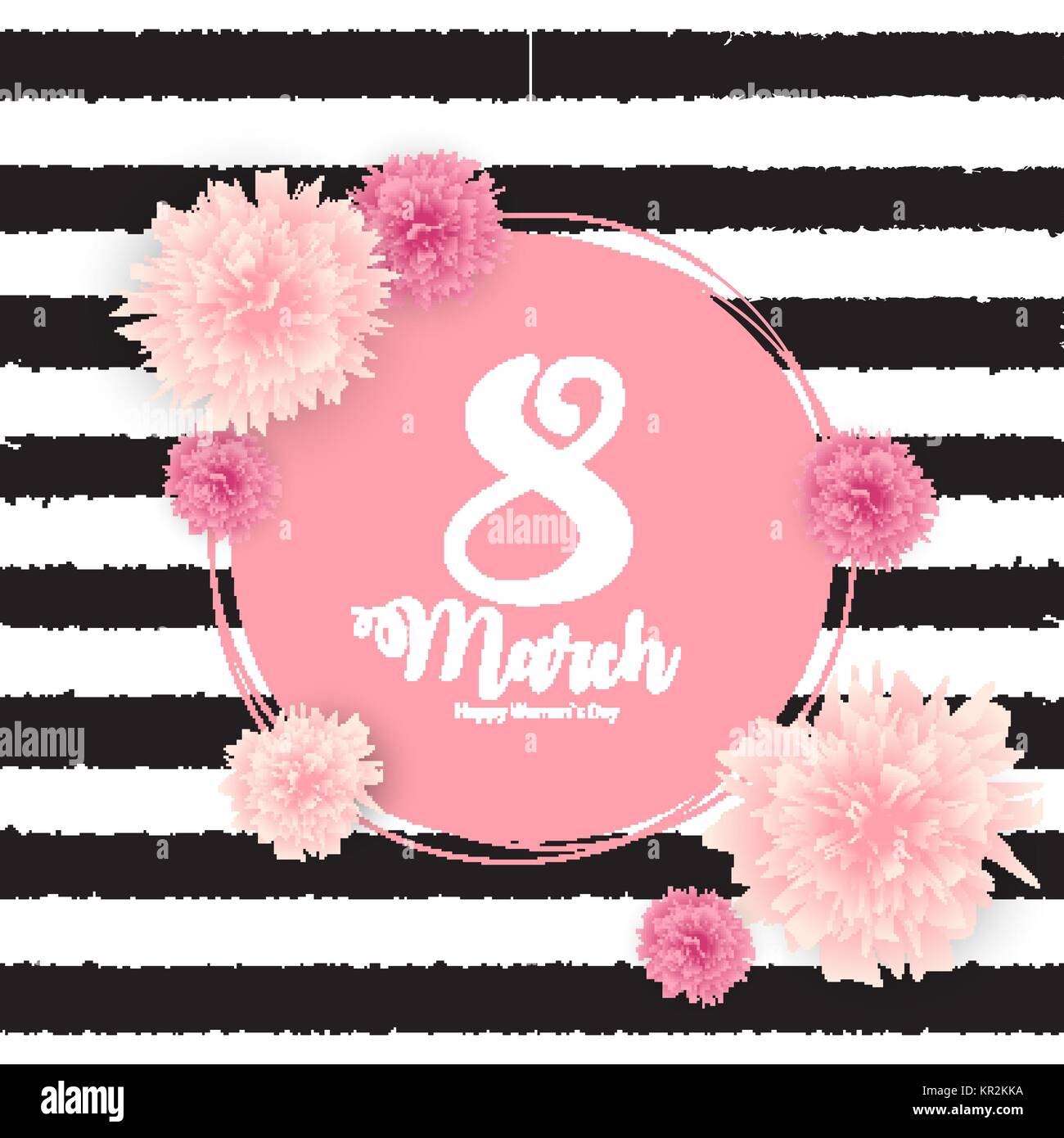 Poster International felice giornata della donna 8 Marzo Fiori c Illustrazione Vettoriale