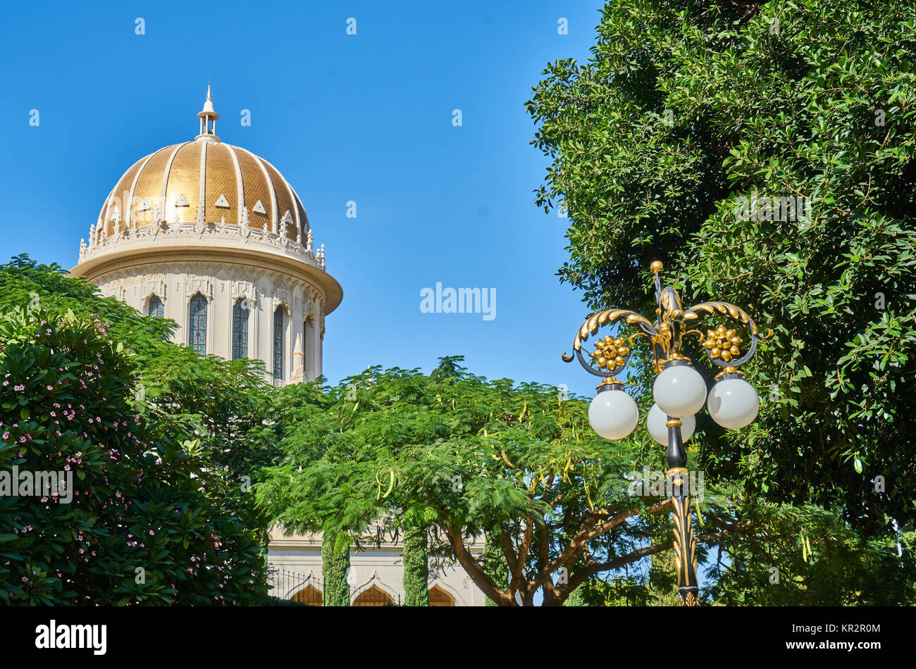 Giardini Bahai e tempio sulle pendici del Monte Carmelo di Haifa, Israele Foto Stock