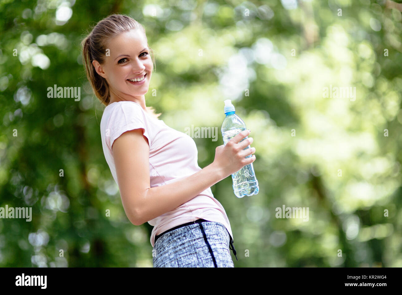 Bellissima femmina joggera Foto Stock