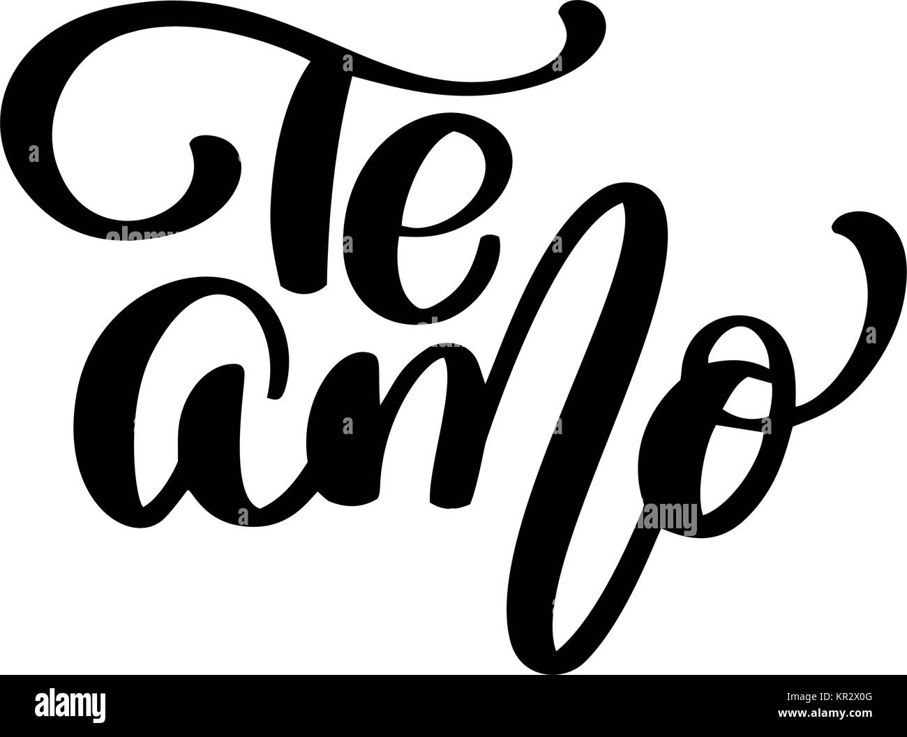 Te amo ti amo testo spagnolo di calligrafia caratteri vettoriali per San  Valentino card. Illustrazione Vettoriale per la fotografia di  sovrapposizioni, t-shirt, stampa flyer, poster design, mug, cuscino  Immagine e Vettoriale -